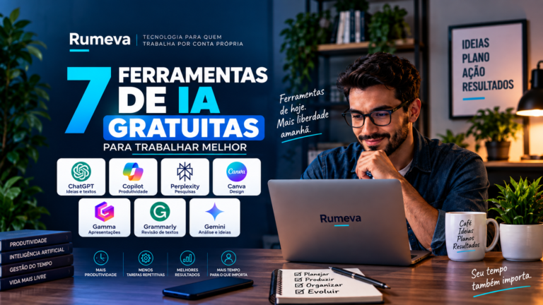 Profissional conhecendo sete ferramentas de inteligência artificial gratuitas para usar no trabalho