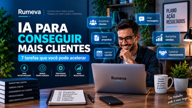 Profissional usando inteligência artificial para conseguir mais clientes e melhorar a prospecção