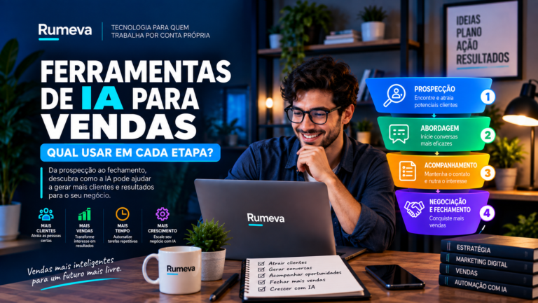Profissional usando ferramentas de inteligência artificial para organizar vendas e melhorar o processo comercial