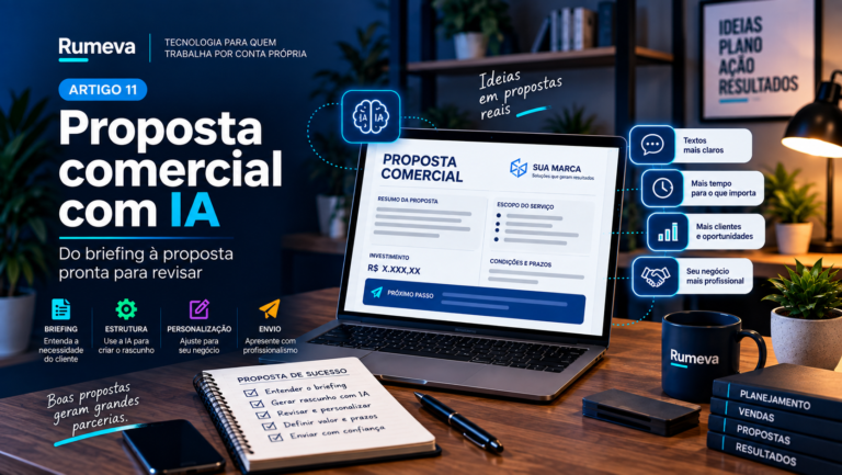 Proposta comercial criada com inteligência artificial para apresentar serviços a clientes